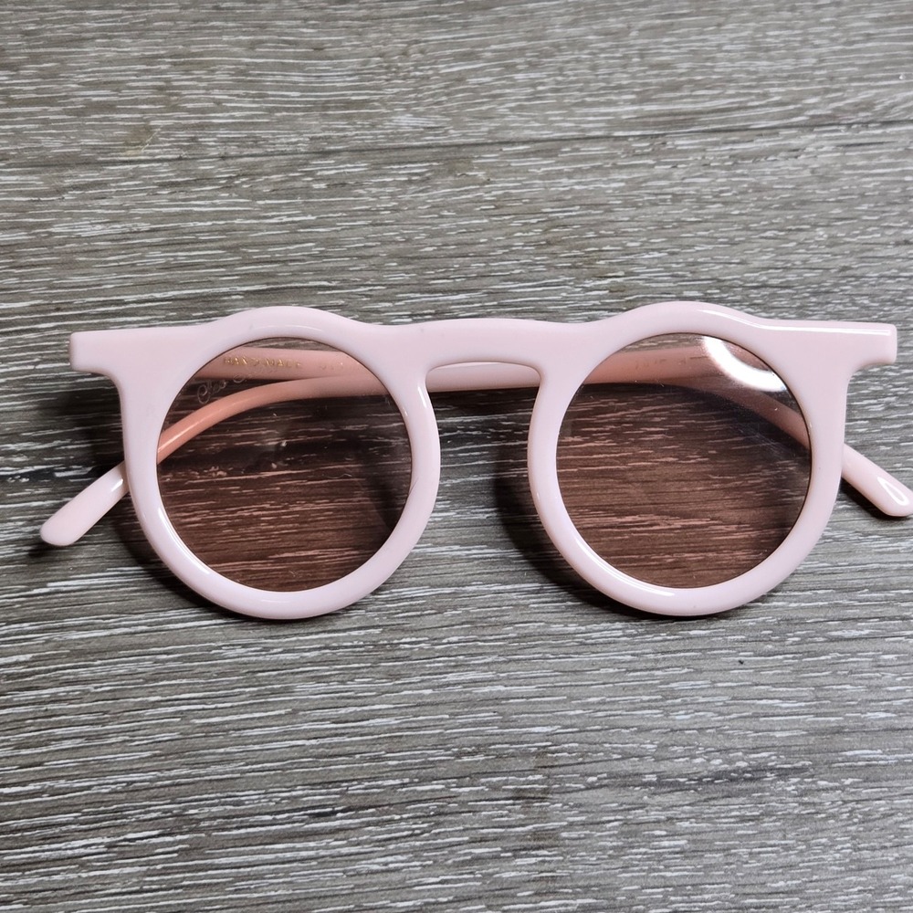 Cleo Nicci Handmade Round Sunglasses Pink Frame Rose Lens UV400 Women's